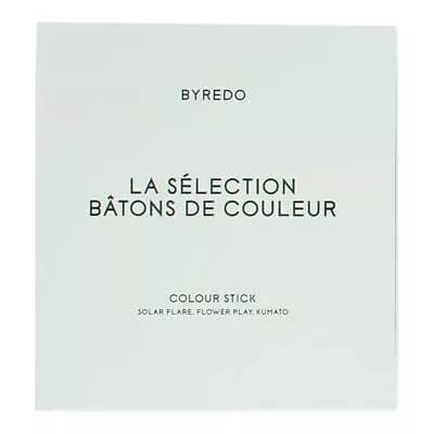 Byredo Colour Stick Set Solar Flare, Flower Play, Kumato with Leather Pouch Blue