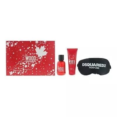 Dsquared2 Red Wood Eau de Toilette 50ml, Shower Gel 50ml + Night Mask Gift Set