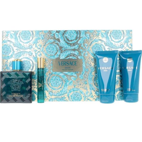 Coffretpresent alkohol Versace Eros Eau De Parfum Spray 100 ml presentförpackning för män 4 delar