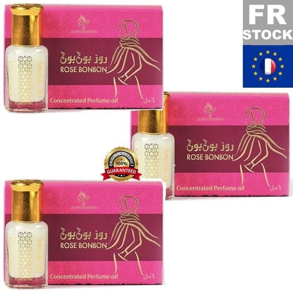 Lot 3 Musc Rose Bonbon tahara 3 X 6ml Dubai koncentrerad musk