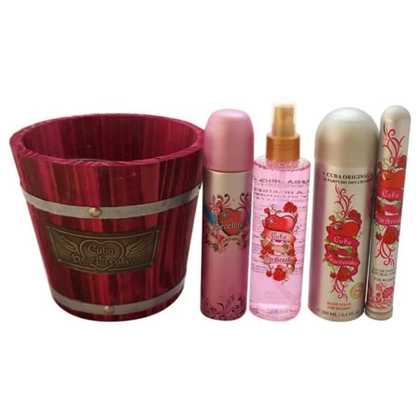 Cuba Heartbreaker By Cuba For Women - 4 delar presentset 3,3 Oz Edp Spray, 1,7 Oz Edp Spray, 6,6 Oz Body Spray, 6,6 Oz Body