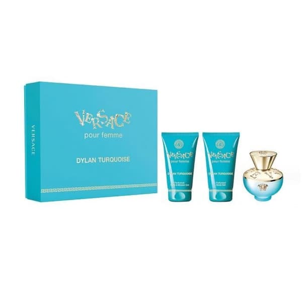 Set Versace Dylan Turquoise Pour Femme Eau de Toilette 50ml + Duschgel 50ml + Bodygel 50ml