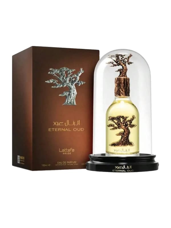 LATTAFA Eternal Oud Eau de Parfum, Unisex, Fängslande Amberdoft, Elegant Blomsterhjärta
