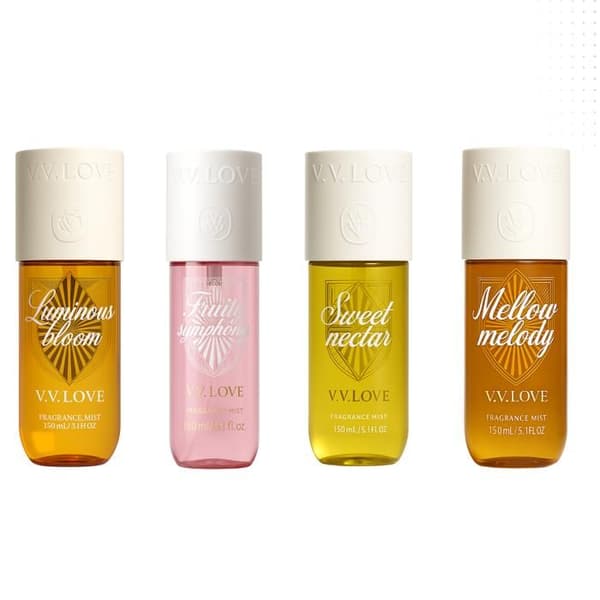 VV kärlek Pack Luminous Bloom + Fruity Symphony + Sweet Nectar + Mellow Melody Brume Parfumée för kvinnor