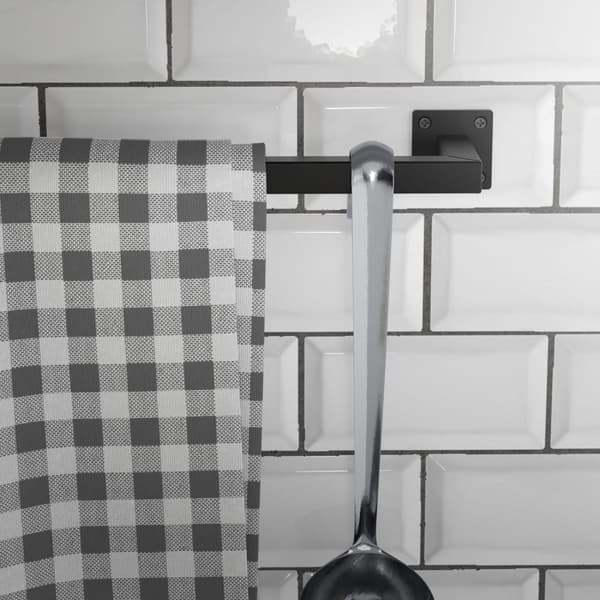 ML-Design Tøjstang Rektangel til væggen; T30cm x B90cm; Sort; af rustfrit stål; Garderobestang U-form; Tøjstativ til vægmontering; Tøjstativ