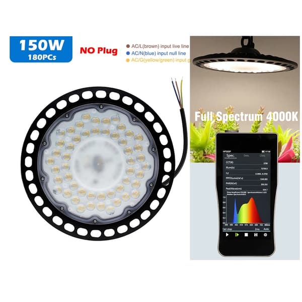 LED Växtljus, Fullspektrum 4000K, Tillgängligt i 100W, 150W, 200W,4000K 200W utan kontakt