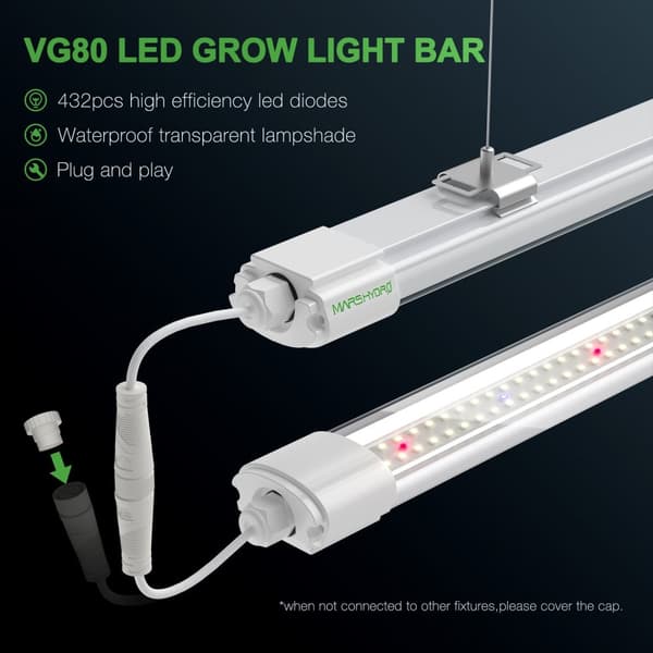 Mars Hydro LED Kasvivalo, Korkea Tehokkuus 80W, Täysi Spektrin Peitto, Daisy Chain -toiminto