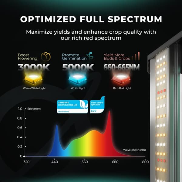LED Växtlampa, Dimbara Funktioner, Samsung 301H Chips, Effektivt Spektrum för Växttillväxt