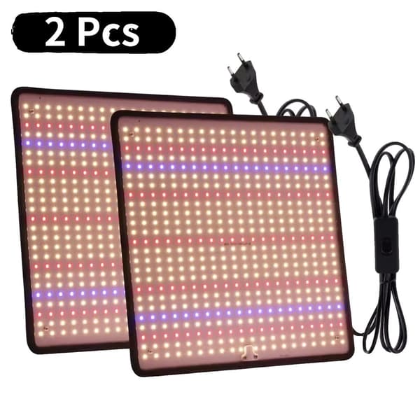 LED Växtlampa, 1200W Effekt, Fullspektrum Täckning,2 st, 1200W, EU