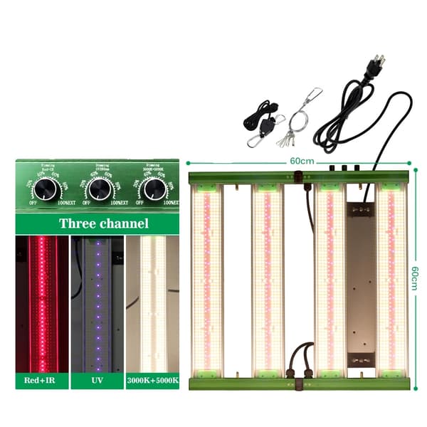 Dimbar LED Växtbelysning, 400W Effekt, Trekanalsdesign,Tre kanal, EU