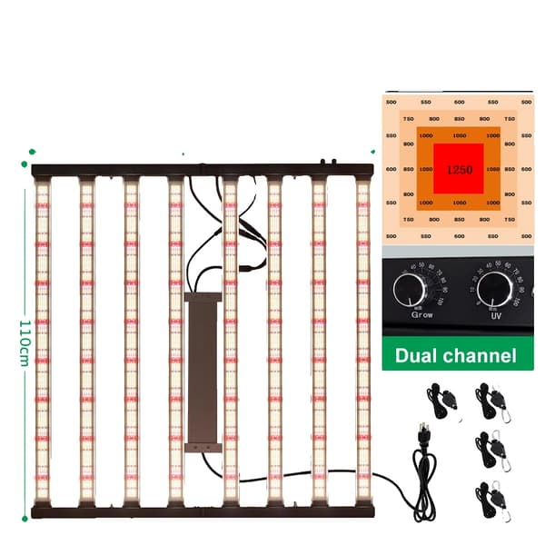 Fullspektrum LED-växtljus, dimbart, hög PPFD,900W, EU