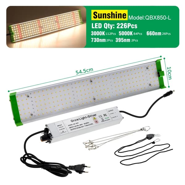 LED-kasvivalo, täyden spektrin 85W, säädettävä kirkkaus,Auringonkaltainen valo