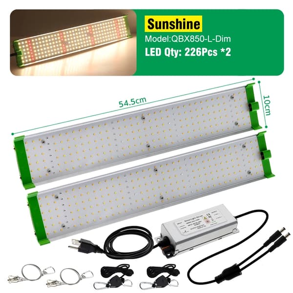 LED Vækstlys, Fuldt Spektrum 85W, Justerbar Lysstyrke,Soligt Lys 2 stk