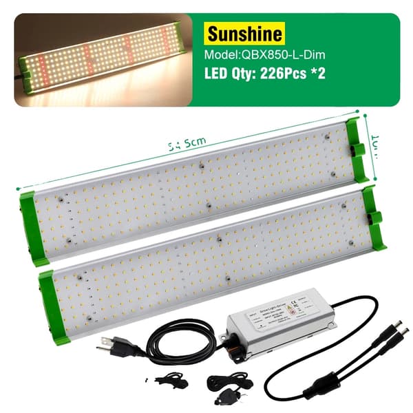 LED Vækstlys, Fuldt Spektrum 85W, Justerbar Lysstyrke,Soligt Lys 2 stk