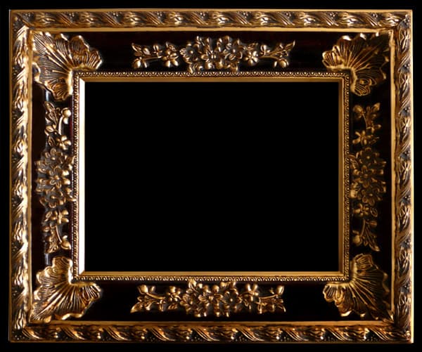 Träram i guld, innermåtten 60x90 cm