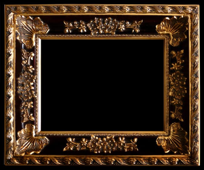 Träram i guld innermått 90x120 cm