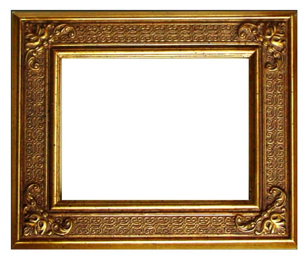 Träram i guld, innermått 50x60 cm