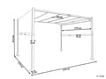 Miniatyrbillede 3 af 10: Pergola Grå Polyester Stål 310 x 310 cm Stofskærm Metalramme Solar LED Lys Havepavillon
