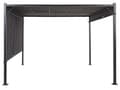 Miniatyrbillede 5 af 10: Pergola Grå Polyester Stål 310 x 310 cm Stofskærm Metalramme Solar LED Lys Havepavillon