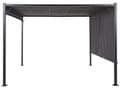 Miniatyrbillede 6 af 10: Pergola Grå Polyester Stål 310 x 310 cm Stofskærm Metalramme Solar LED Lys Havepavillon