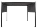 Miniatyrbillede 1 af 10: Pergola Grå Polyester Stål 310 x 310 cm Stofskærm Metalramme Solar LED Lys Havepavillon