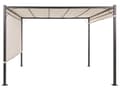 Miniatyrbilde 5 av 10: Pergola beige polyester stål 310 x 310 cm solcellebelysning LED-lys