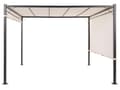 Miniatyrbilde 6 av 10: Pergola beige polyester stål 310 x 310 cm solcellebelysning LED-lys
