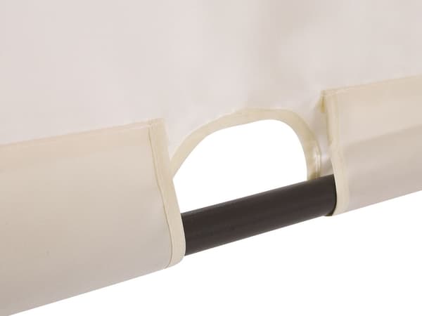 Pergola beige polyester stål 310 x 310 cm solcellebelysning LED-lys