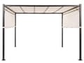 Miniatyrbilde 1 av 10: Pergola beige polyester stål 310 x 310 cm solcellebelysning LED-lys