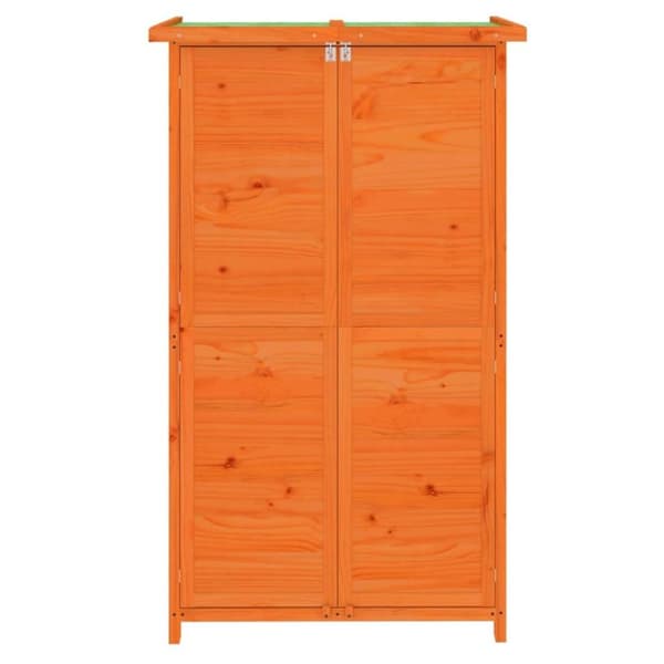 vidaXL Hageredskapsbod brun 83x57x140 cm heltre furu