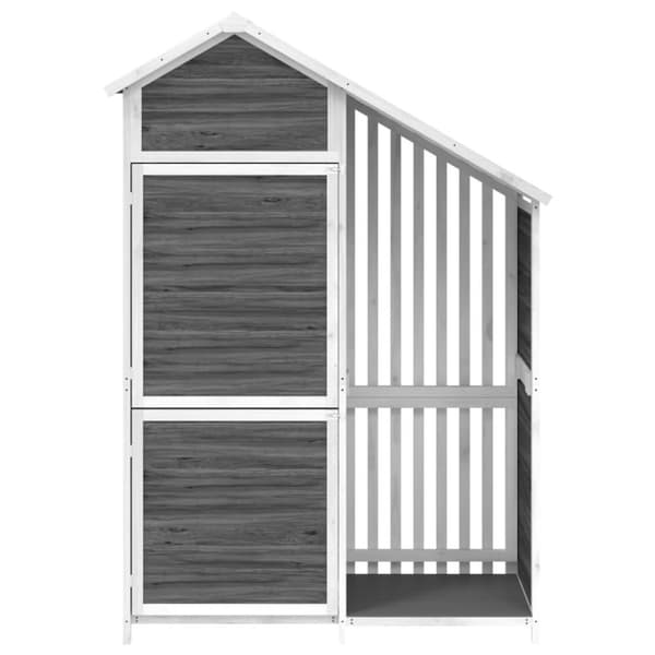 vidaXL Trädgårdsbod grå 120x53,5x170 cm massiv furu