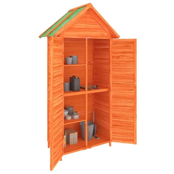 vidaXL redskabsskur til haven 89x52,5x175 cm massivt fyrretræ brun