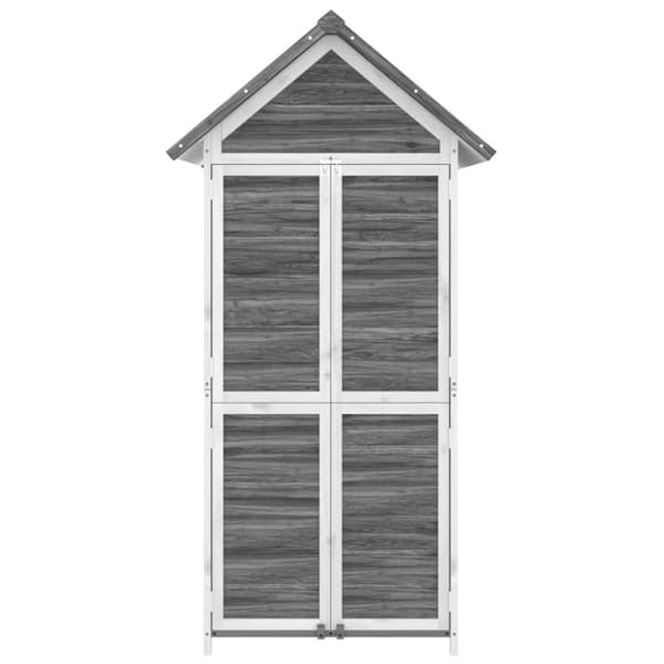 vidaXL redskabsskur til haven 89x52,5x175 cm massivt fyrretræ grå