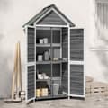 Miniatyrbillede 2 af 9: vidaXL redskabsskur til haven 89x52,5x175 cm massivt fyrretræ grå