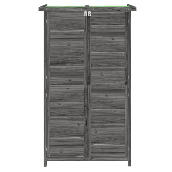 vidaXL redskabsskur til haven 83x57x140 cm massivt fyrretræ grå