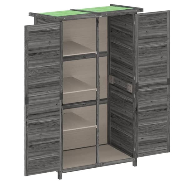 vidaXL redskabsskur til haven 83x57x140 cm massivt fyrretræ grå