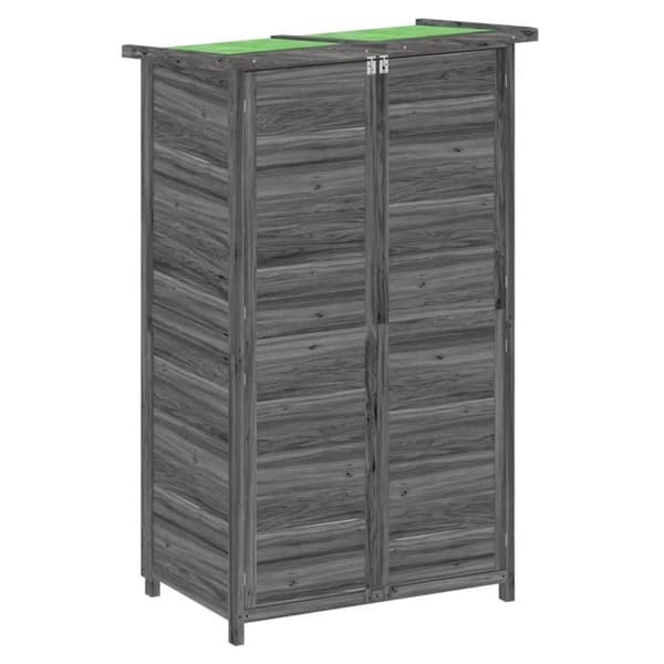 vidaXL redskabsskur til haven 83x57x140 cm massivt fyrretræ grå