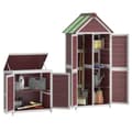 Miniatyrbilde 4 av 11: vidaXL Redskapsbodsett for hage 2 stk mocca heltre furu