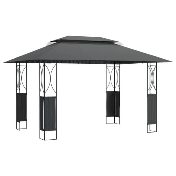 vidaXL pavillon med tag 400x300x270 cm stål antracitgrå