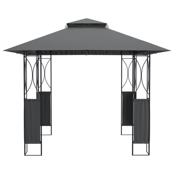 vidaXL pavillon med tag 300x300x270 cm stål antracitgrå