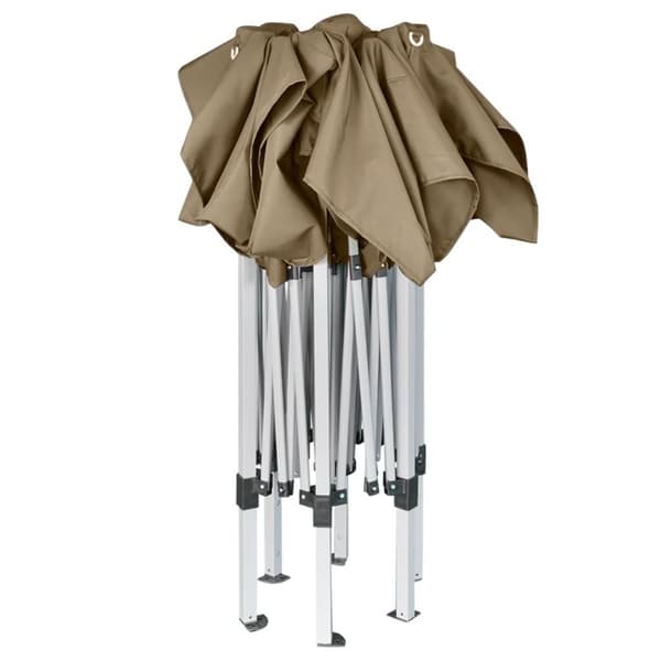 vidaXL Kuusikulmainen pop-up katos 3,6x3,1 m taupe 220 g/m²