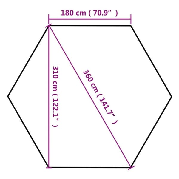vidaXL Kuusikulmainen pop-up katos 3,6x3,1 m taupe 220 g/m²