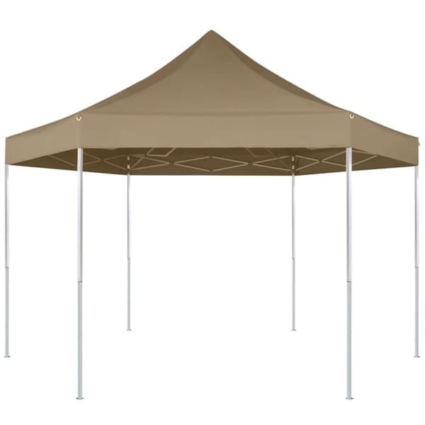 vidaXL Kuusikulmainen pop-up katos 3,6x3,1 m taupe 220 g/m²