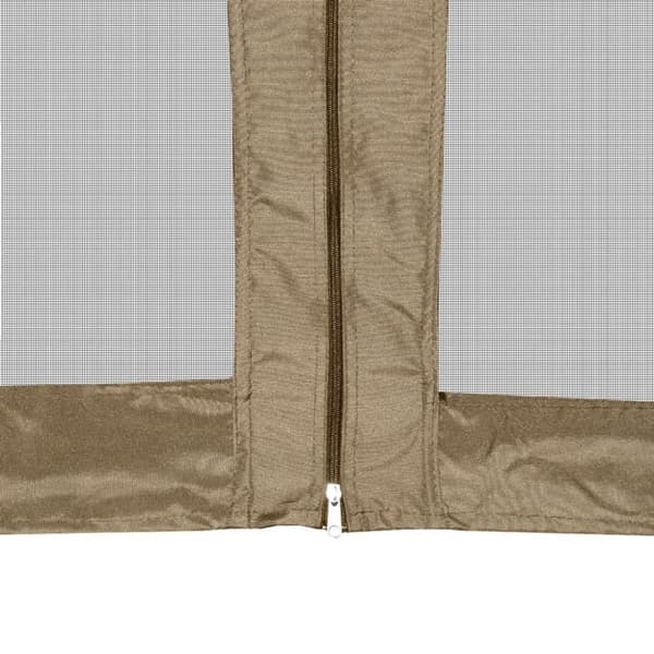 vidaXL Popup telt med sidevegger sekskantet 3,6x3,1 m gråbrun 220g/m²