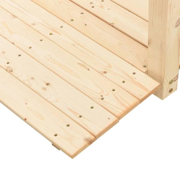 vidaXL Puutarhasilta kaiteilla 150x67x56 cm täysi kuusi