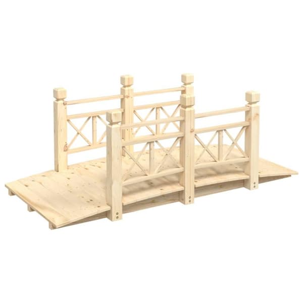 vidaXL Puutarhasilta kaiteilla 150x67x56 cm täysi kuusi
