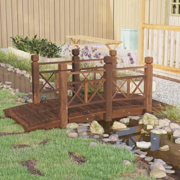 vidaXL Puutarhasilta kaiteilla 150x67x56 cm täysi kuusi