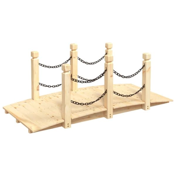 vidaXL havebro med kædegelænder 150x67x56 cm massivt grantræ