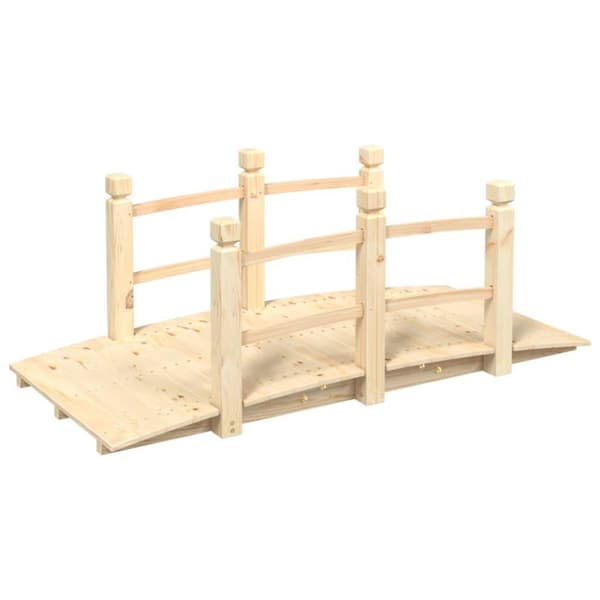 vidaXL Puutarhasilta kaiteilla 150x67x56 cm täysi kuusi