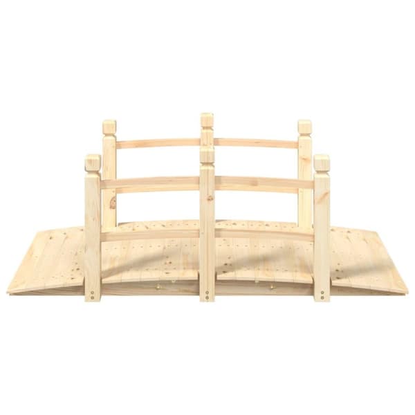 vidaXL Hagebro med rekkverk 150x67x56cm heltre gran